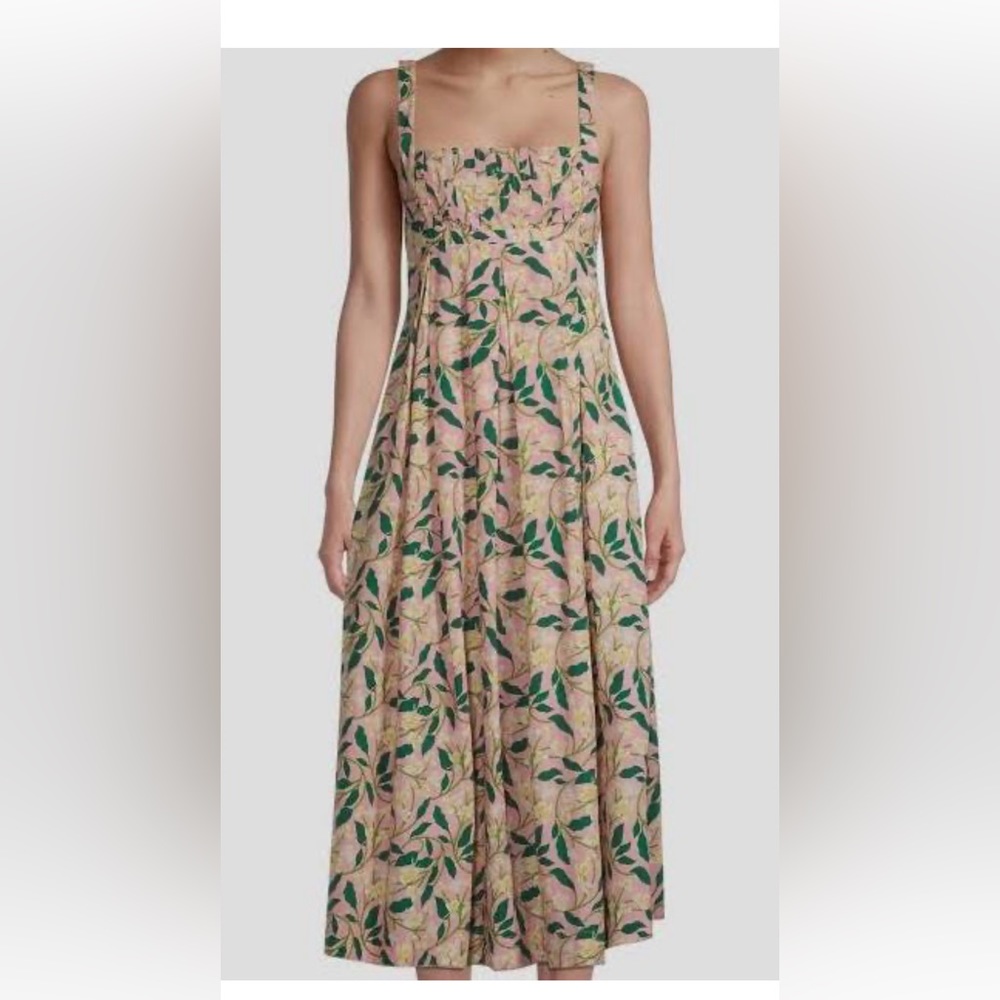 AGUA by Agua Bendita Hortensia Floral Midi Dress